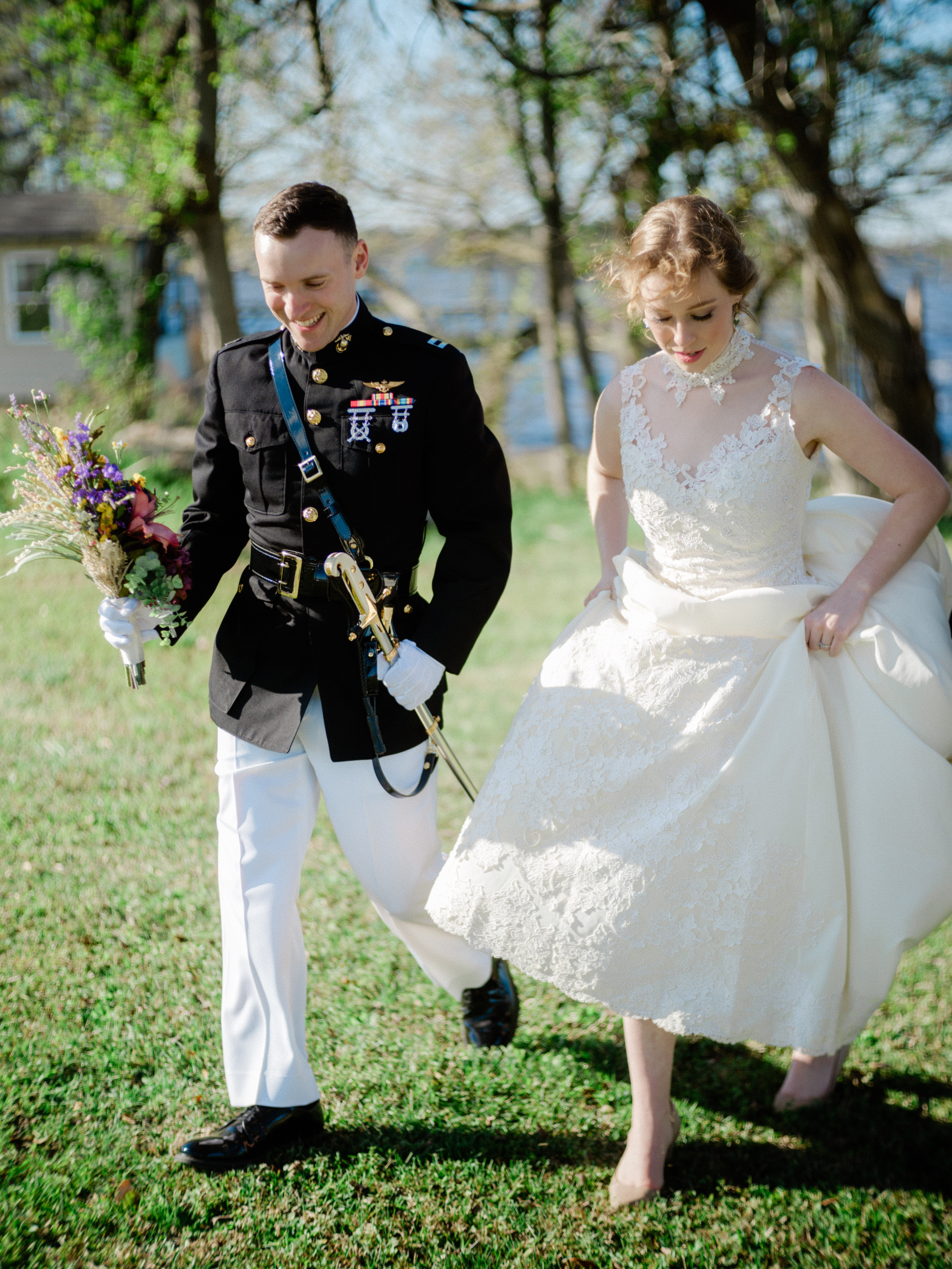 Elegant bridal portrait with natural light
